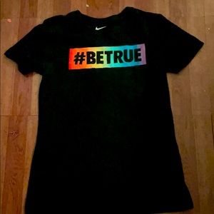 #Be True  Nike shirt with a rainbow logo